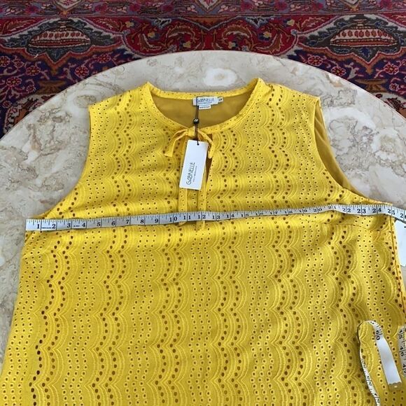 NWT Molly Bracken Yellow Eyelet Shift Dress - Picture 11 of 12